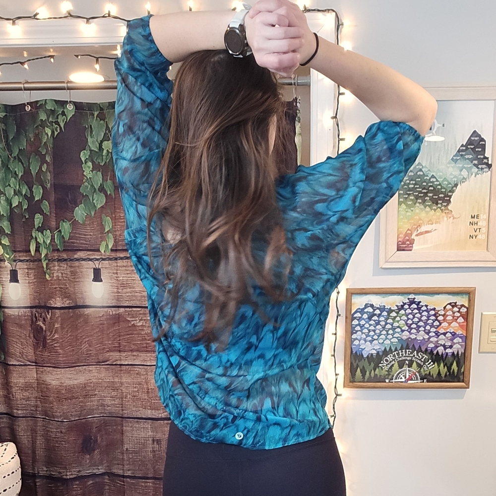 Blue Patterned Women's Top - Picture 5 of 7